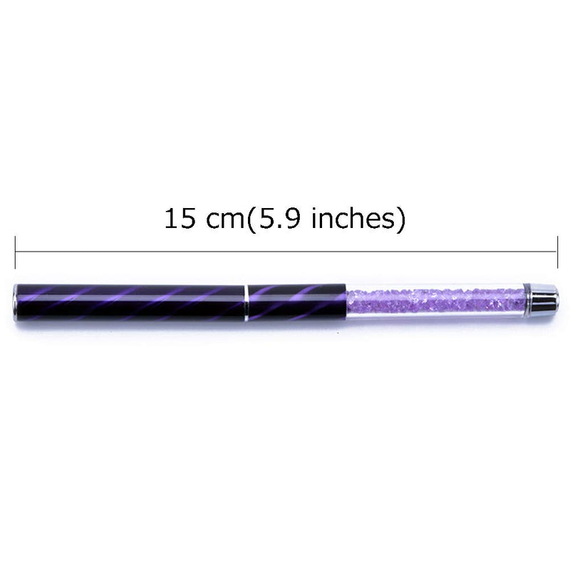 Ycyan 1Pcs UV Gel Nail Ombre Brush Rhinestone Handle Nylon Hair Professional Nail Art Tools Purple - BeesActive Australia