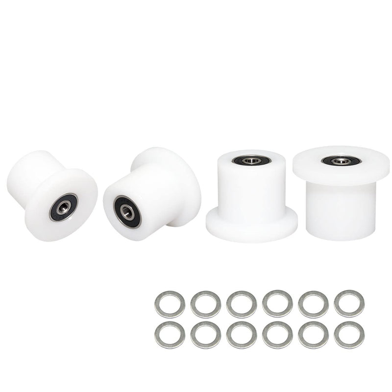 Total Gym Replacement Set Wheels/Rollers for Models XL, XLS and Some 3000 XL, All FIT, and Fit with Bearings Thru Hole of 1/4" in Diameter - 4 Pack (White) - BeesActive Australia