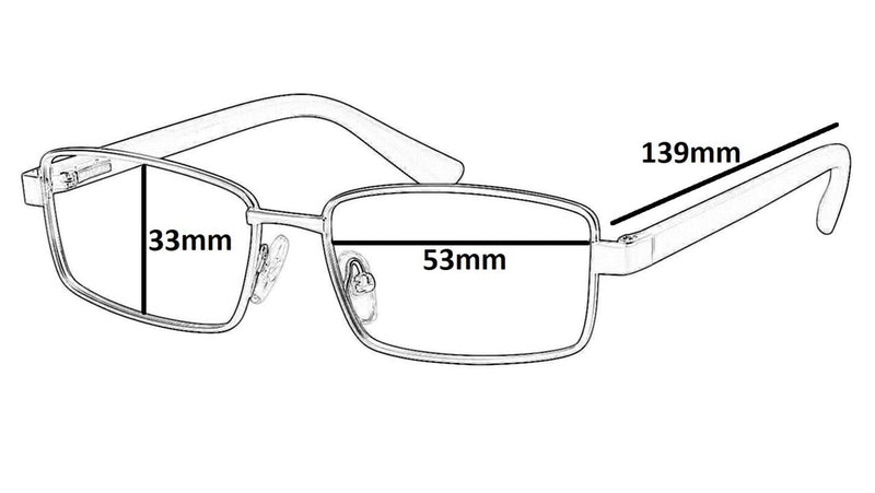 I-Sential Rectangle Reading Sunglasses Gunmetal Grey & Black Spring Temples Mens Womens UV400 Sun Readers Tinted Glasses & Case 2.0 x - BeesActive Australia