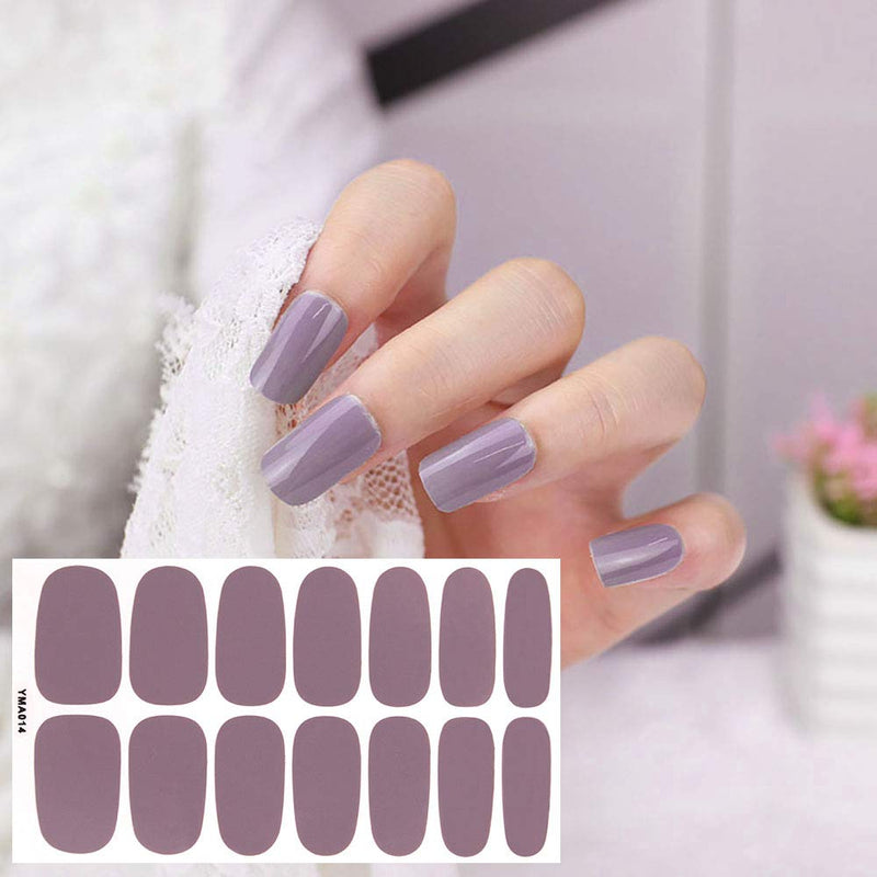 SILPECWEE 8 Sheets Adhesive Nail Art Polish Stickers Strips and 1Pc Nail File Glittery Solid Color Design Nail Wraps Decals Manicure Tips Set NO1 - BeesActive Australia