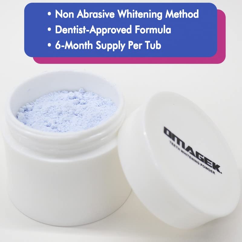 Omagek Teeth Whitening Powder White Teeth Brightening Powder Tooth Whitener Powder Coffee Stains Remover Mint Flavour(30g) - BeesActive Australia