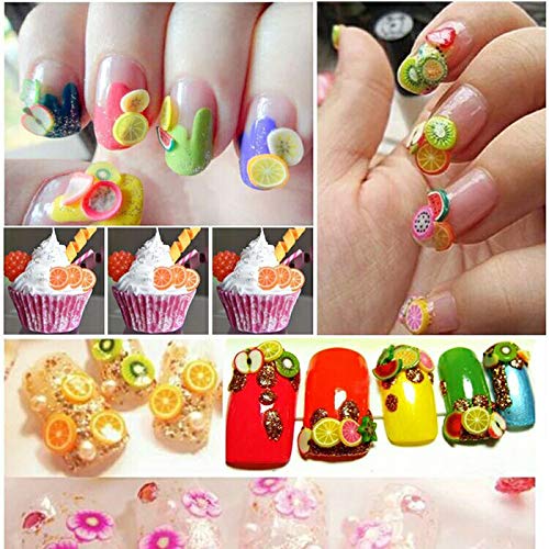 FINGOOO 3200 PCS Mini Fruit Nail Art Slices, 1/4 Inch 3D Polymer Slices for Nail Art,DIY Crafts and Cellphone Decoration - BeesActive Australia