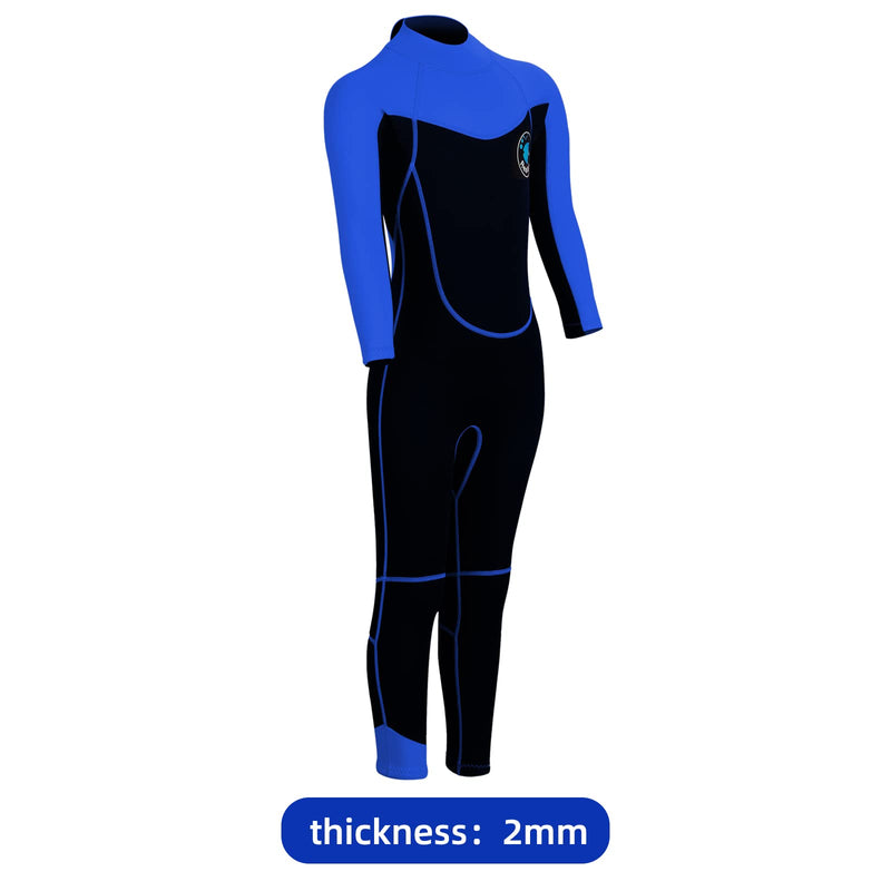 REALON Wetsuit Kids for Boys/Girls Full/Shorty Baby One Piece Wet Suit 2mm Neoprene 3t to 12t Toddler/Infant Swimsuit for Surfing Snorkeling Swimming 2mm blue full 2X-Small - BeesActive Australia