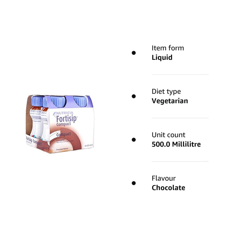 Fortisip Compact Chocolate (4 x 125ml) 125 ml (Pack of 4) - BeesActive Australia