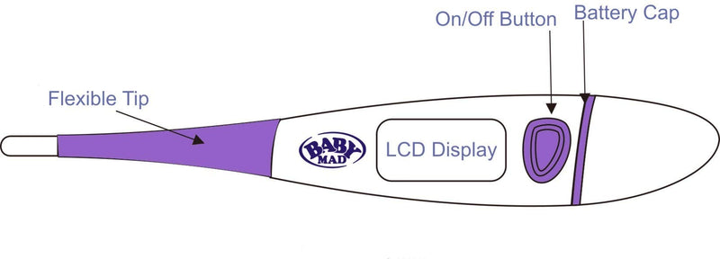 Basal Thermometer for Ovulation - Switchable C/F - Temperature Chart - Hard Storage Case - BabyMad - BeesActive Australia
