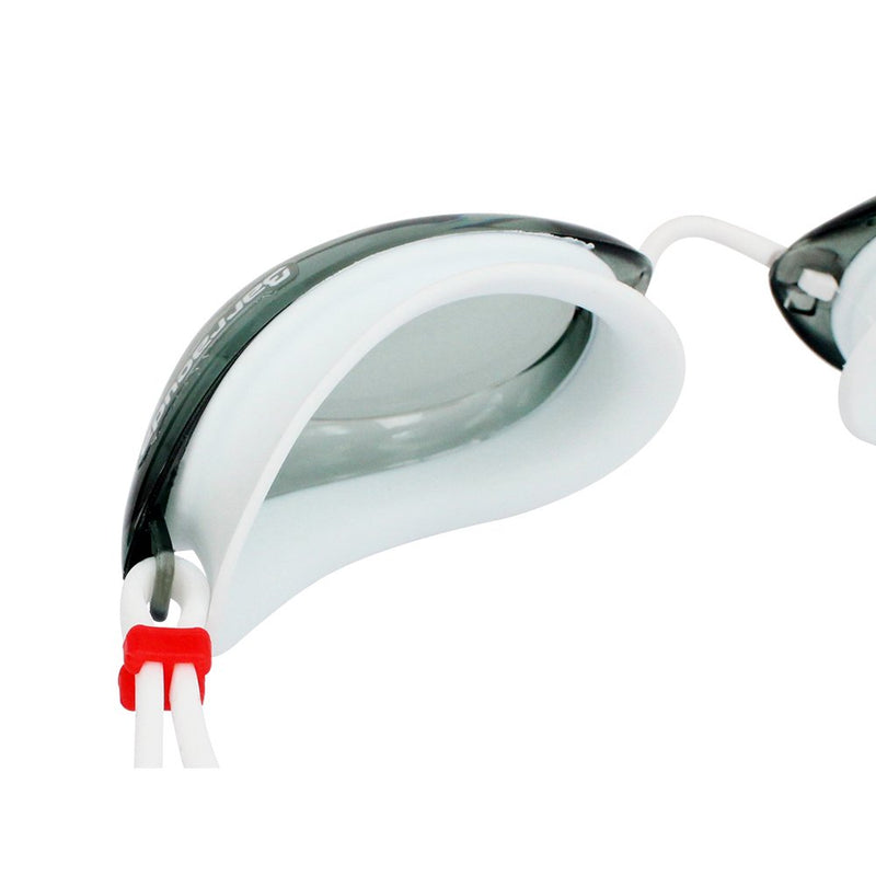 [AUSTRALIA] - Dr.B Racer Optical Swim Goggle with 3-Size Nose Pieces, Corrective Lenses, Easy Adjusting for Adults, Designed by Barracuda (32295) White -3.0 