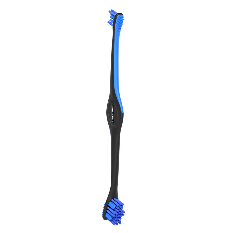 Pet Toothbrush for Dogs and Cats by Brushmate - Dual Size Angled Soft Brush Heads, Ergonomic Handle with a Flat Center That enhances Grip Control Blue - BeesActive Australia