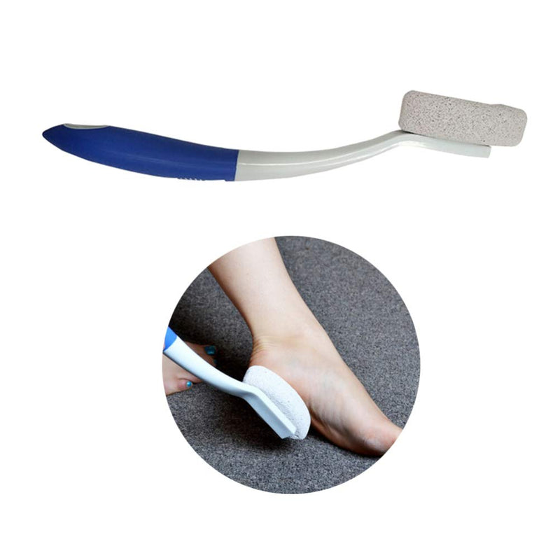 Healifty Pumice Stone Lava Pedicure Tools Long Handle Hard Skin Remover for Hands Foot File Exfoliation (Blue) - BeesActive Australia