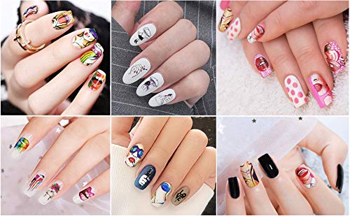 Nail Stickers Nail Art Accessories Decals for Women Sexy Lips Cool Girl Rose Nail Art Stickers Manicure Water Transfer Nail Applique Tip Charms 9 Sheets - BeesActive Australia