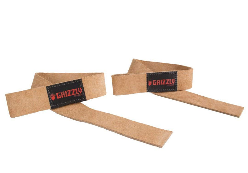 Grizzly Fitness 1.5" Premium Genuine Leather Lifting Wrist Straps for Men and Women | Sold in Pairs | One Size | Used by Pros to increase Grip Strength and Reduce Slipping | 1.5” Wide x 20.5" Long - BeesActive Australia