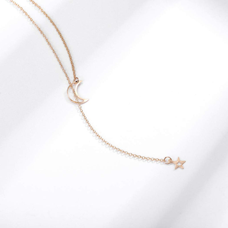 Jozape Simple Gold Moon Star Pendant Necklace Jewelry Necklace Chain for Women and Girls - BeesActive Australia