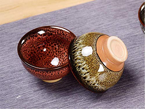 Puoyikt Chinese Ceramic Kung Fu Tea Set of 6, Japanese Tea Cup, Sake Cup, Ceramic Tea Cup, Ceramic Tea Set (6 colors) 6 colors - BeesActive Australia