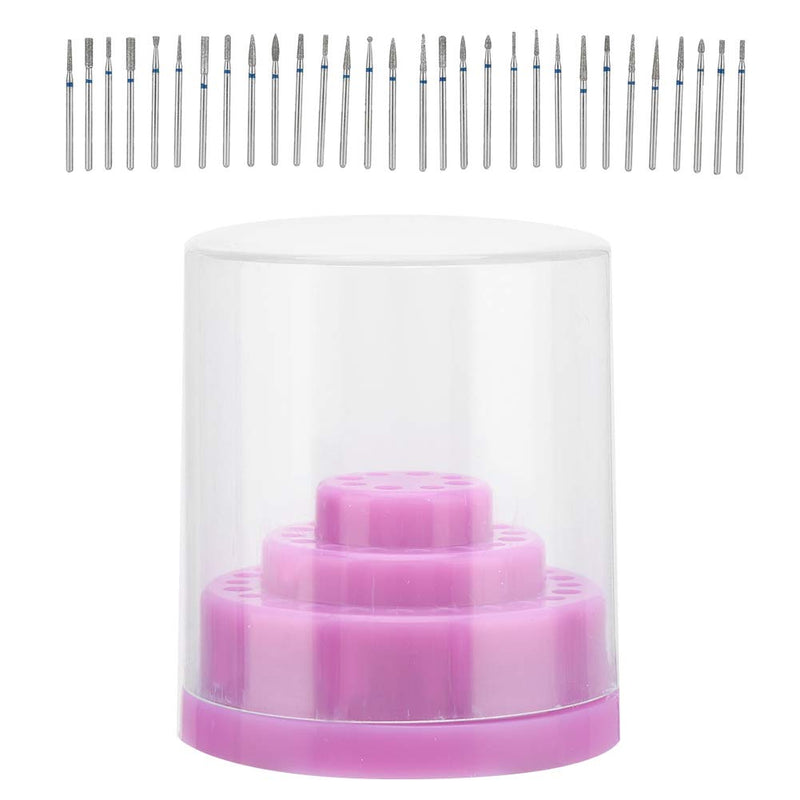 48 Holes Nail Drill Bit Holder, Manicure Pedicure Clear Acrylic Nail Drill Stand Display, Multifunctional Nails Necessary Tools for Home Use or Nail Salon(1#) - BeesActive Australia