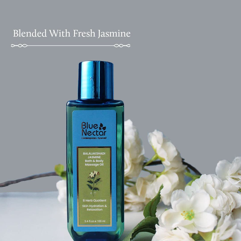 Blue Nectar Ayurvedic Sensuous Bath and Body Massage Oil (200 ml, 8 Herbs) 200 ml (Pack of 1) - BeesActive Australia