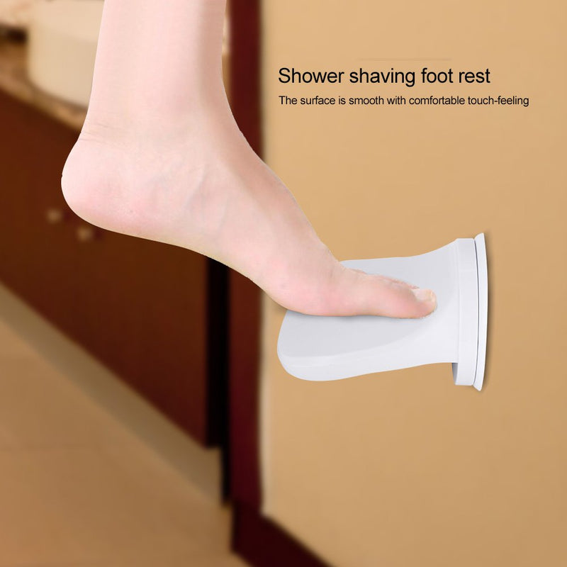 TOPINCN Shower Foot Rest, Plastic Bathroom Shower Shaving Leg Aid Foot Rest Suction Cup Step for Home Hotel Use White - BeesActive Australia