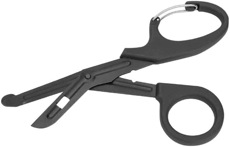 INSGB - Titanium Bandage Shears Scissors EMT and Medical Scissors, Stealth Black Coated for Nurses, Students, Emergency Room Paramedics - Perfect Nurse Scissors for First Aid, Tough Cuts (Black, 19cm) Large, 7.5 Inches - BeesActive Australia