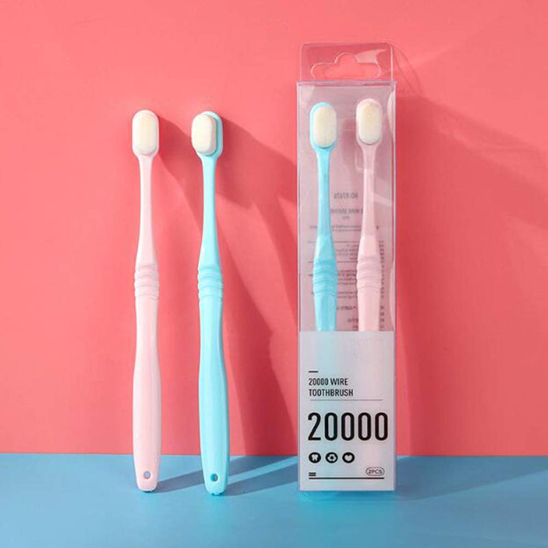 2 Pack Extra Soft Toothbrushes for Sensitive Gums Deep Cleaning, Japan ToothbrushUltra Fine Micro-Nano Toothbrush with 20000 Soft Floss Briste - BeesActive Australia