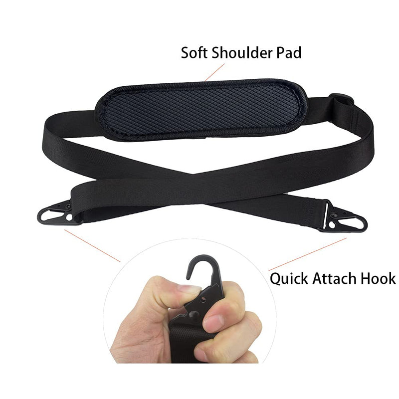 ZipSeven SUP Carrier Shoulder Strap Adjustable Carrying Sling Paded Bag Belt for Surfing and Paddle Board with Metal Hooks Accessories - Black - BeesActive Australia