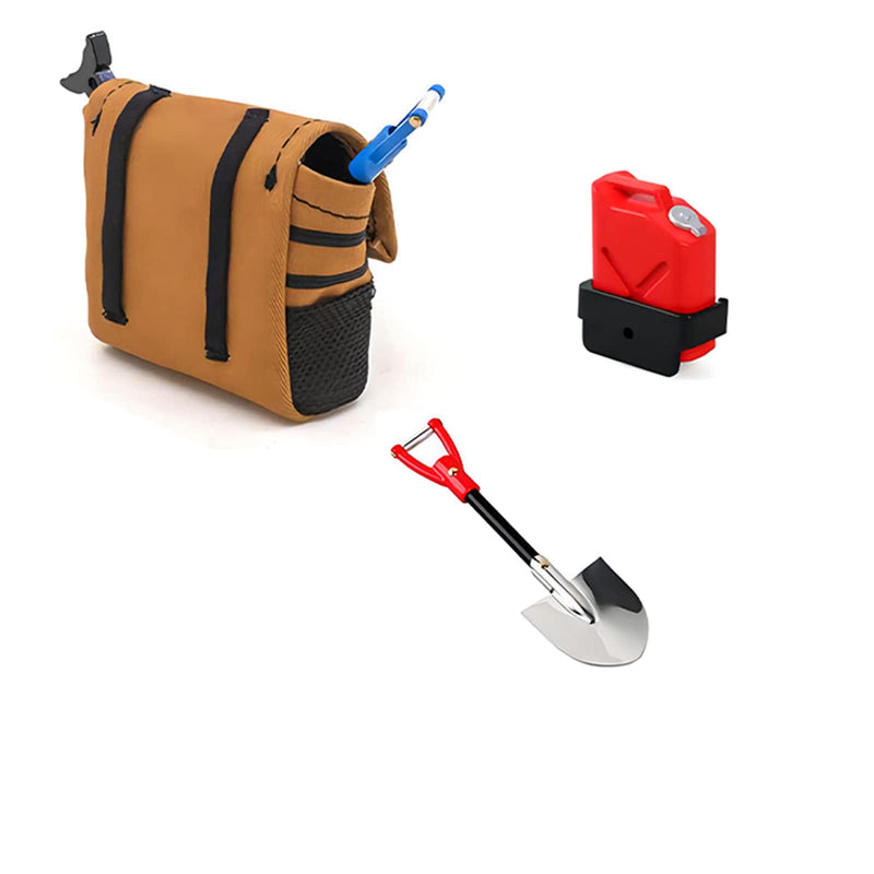 KWBRC RC 1:10 Crawler Car roof Decoration Accessory Set, Simulation Decorative Package, Luggage Net, Fuel Tank, Shovel, Recovery Board Set Compatible with 1/10 RC Crawler Truck Red - BeesActive Australia