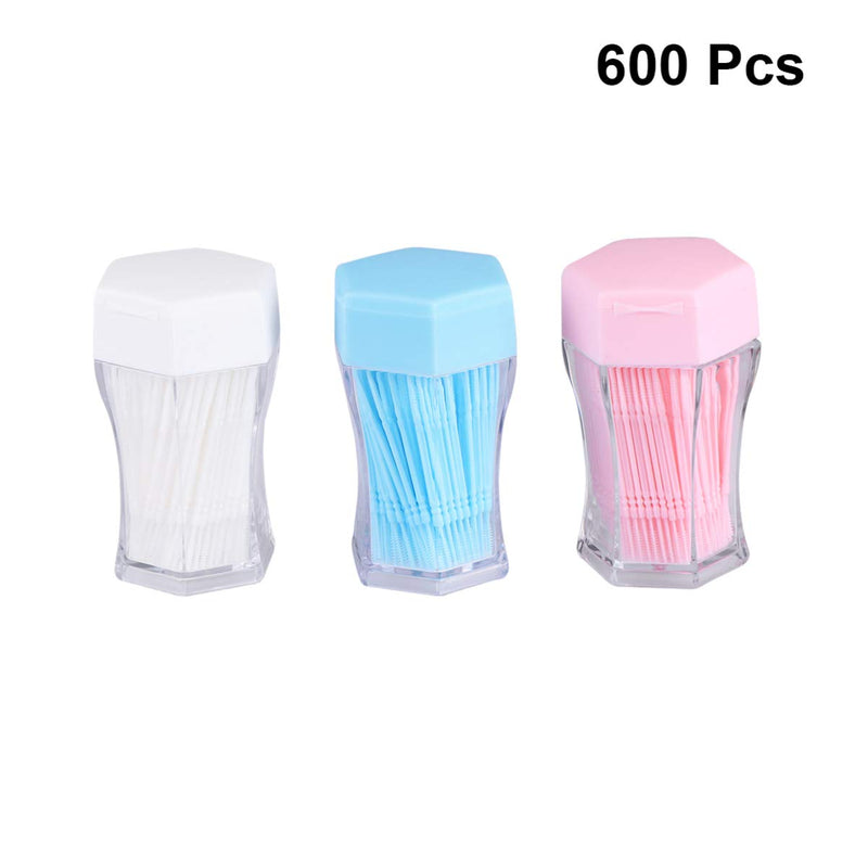 Healifty 600pcs Interdental Brushes Plastic Dental toothpicks Interdental Cleaners with Boxes (White Blue Pink) As Shown 1 - BeesActive Australia
