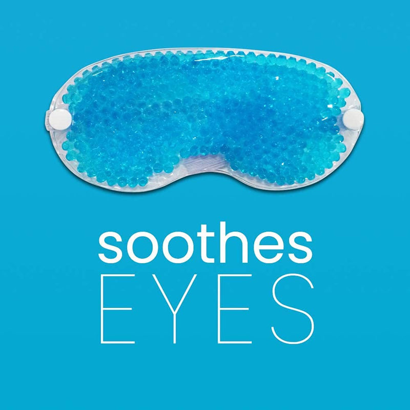 Cooling Eye Mask GLAMZA� Reusable Hot Cold Gel Bead Eye Mask for Dark Circles, Puffy Eyes, Migraine, Headache - Blue - BeesActive Australia