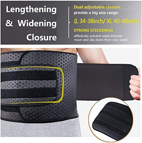 ZOHUMI Wasit Trimmer for Men, Neoprene Ab Belt Widening Waist Trainer with Adjusted Straps for Weight Loss and Back Support L 34-38inch - BeesActive Australia