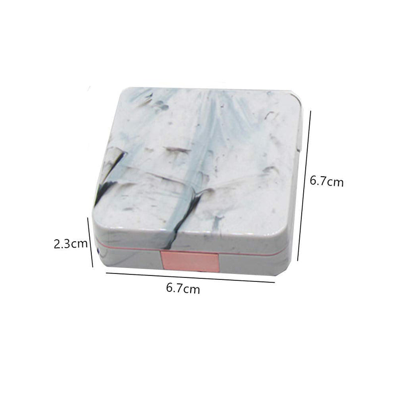 1 Pc Marble Contact Lens Case Travel Contact Lens Case Mini Box Beauty Box Companion Box Portable Invisible Mirror Box(Marble Series Rose Gold) - BeesActive Australia