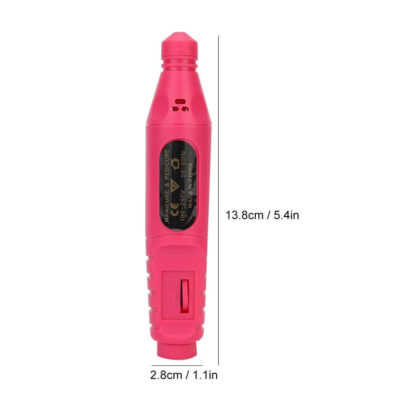 Electric Nail Drill Kit, USB Portable Electric Nail Drill Machine Manicure Manicure Pedicure Polishing Shape for Exfoliating, Grinding, Polishing, Nail Removing, Acrylic Nail Tools(Rose Red) - BeesActive Australia