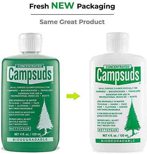 Sierra Dawn Campsuds Outdoor Soap Biodegradable Environmentally Safe All Purpose Cleaner, Camping Hiking Backpacking Travel Camp, Multipurpose 2-Ounce 3 Bottles - BeesActive Australia