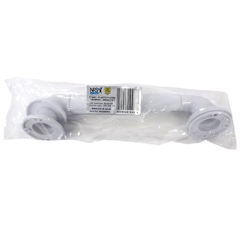 NRS Healthcare F19467 Plastic Fluted Grab Rail, White, 30 cm (12-inch) 30 cm (12-inch) - BeesActive Australia