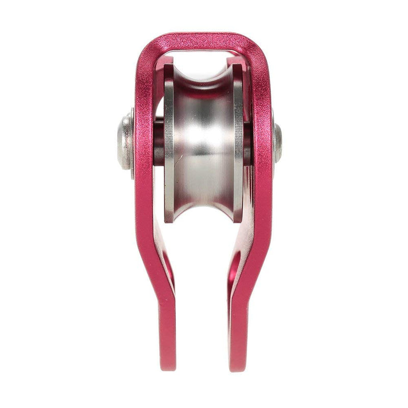 Lixada Climbing Pulley Zip Line Pulley 20kN Bearing Mobile Pulley with 25kN Screw Locking Carainber for Rigging Climbing Burgundy - BeesActive Australia