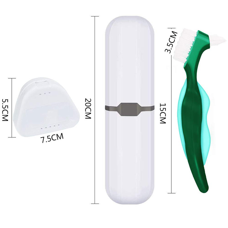 Denture Cleaning Brush，5 Pcs False Teeth Brushes Denture Cleaner Toothbrush Hard Denture Brush Double-Sided Toothbrush，for False Teeth Cleaning - BeesActive Australia