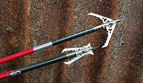RAGE Hypodermic NC 2-Blade 100gr Hunting Broadhead (R38100), Hybrid Tip, No Collar Blade Lock.035 Thick Swept-Back Angled Blades with a 2 Cutting Diameter, Machined Stainless Steel Ferrule, 3-Pack - BeesActive Australia