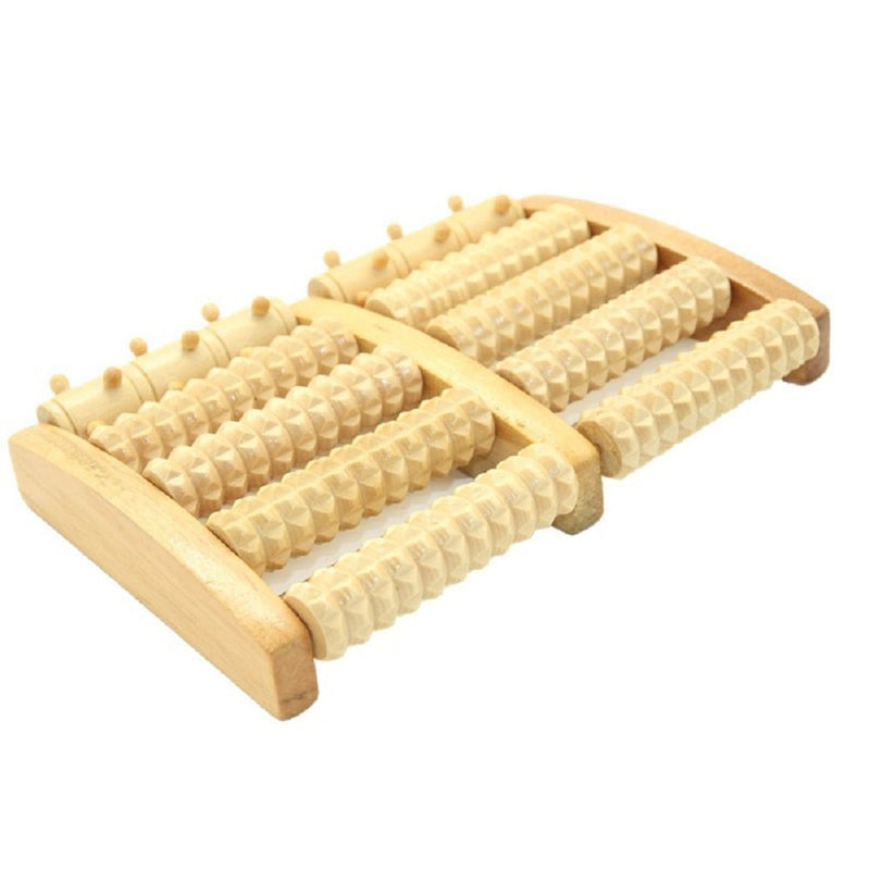 Willdo Dual Foot Massager Roller-Heal Foot Spur Arch Pain, Stress Relieve Plantar Fasciitis, Healthy Relax Wooden Tool Care Massage Brown1 - BeesActive Australia