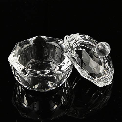 Nail Art Dappen Dish with Lid,2 Pieces Mini Nail Art Acrylic Liquid Powder Dappen Dish Glass Dapping Dish Nail Crystal Bowl Glass Crystal Cup for Acrylic Liquid and Powder 2pcs - BeesActive Australia