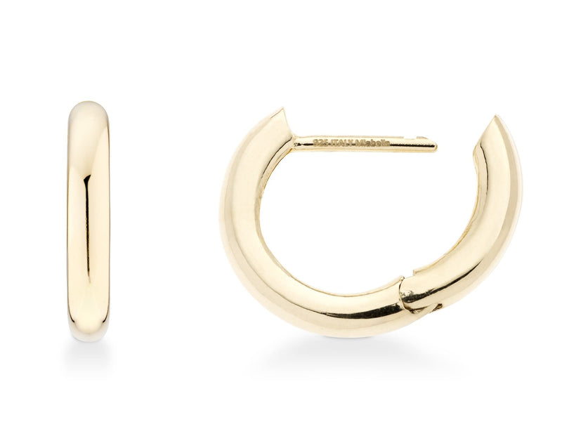 Miabella 925 Sterling Silver or 18Kt Yellow Gold Over Silver 2.5mm High Polished Lightweight Small Huggie Hoop Earrings for Women Made in Italy yellow-gold-plated-silver - BeesActive Australia