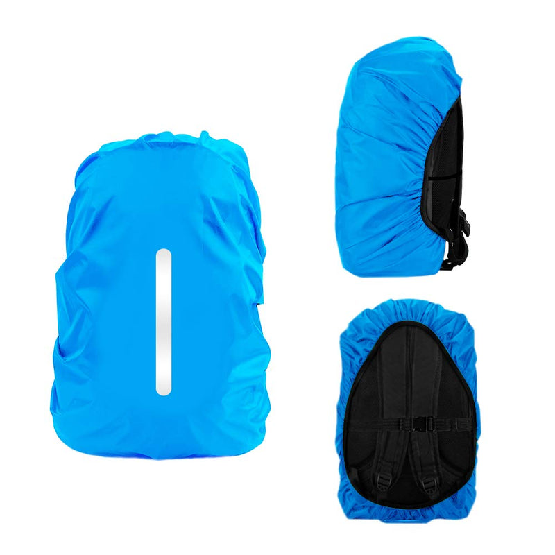 LAMA 2 Pack Waterproof Rain Cover for Backpack, Reflective Rucksack Rain Cover for Anti-dust/Anti-Theft/Bicycling/Hiking/Camping/Traveling/Outdoor Activities 1 Pcs Black + 1 Pcs Blue X-Small - BeesActive Australia