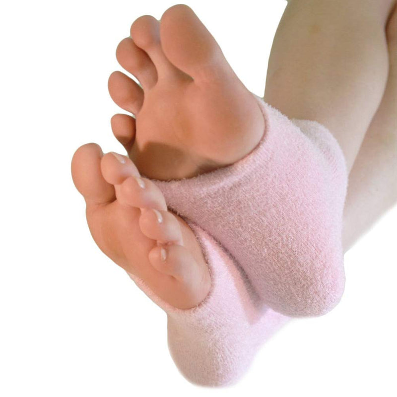 Beaupretty Moisturizing Heel Socks Gel Heel Socks Toeless Spa Socks Soft Heel Socks for Dry Hard Cracked Skin (Pink) 10 x 6 x 1cm Pink - BeesActive Australia