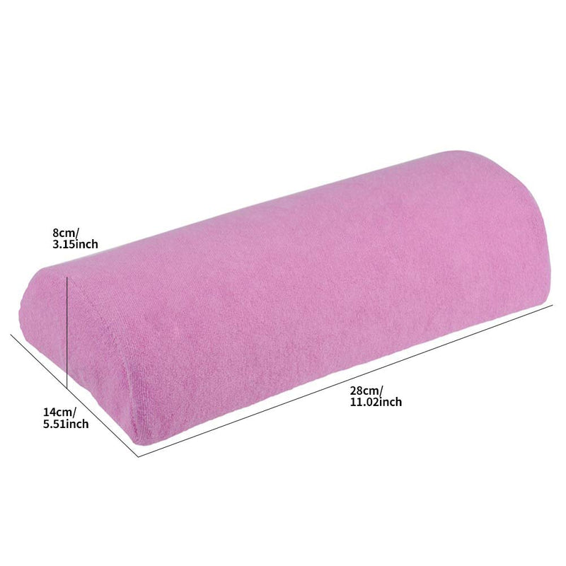 QIMYAR Soft Nail Art Design Cushion Hand Rest Pillow Half Column Manicure Care Treatment Salon Tool Pink - BeesActive Australia