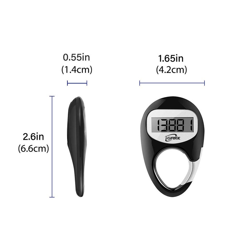 iGANK Simple Walking Pedometer Step Counter for Men Women Kids Black - BeesActive Australia