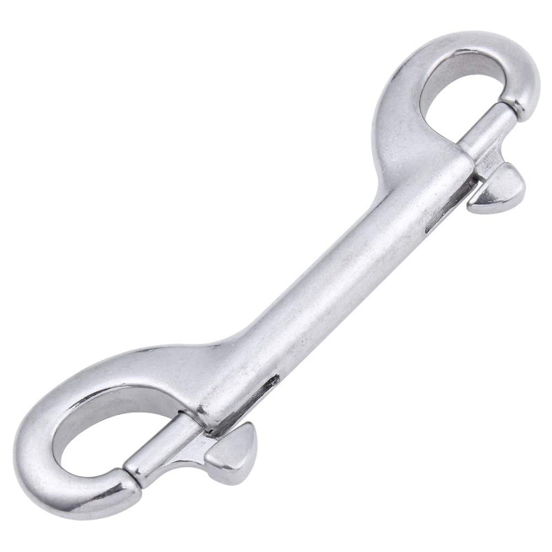 [AUSTRALIA] - AOWISH Double Ended Bolt Snap Hooks, Marine Grade Double End Scuba Diving Clips, 316 Stainless Steel Trigger Chain Clip Key Holder (Available Sizes: 3-1/2 Inch, 4 Inch, 4-1/2 Inch) 4-1/2 Inch, Silver 