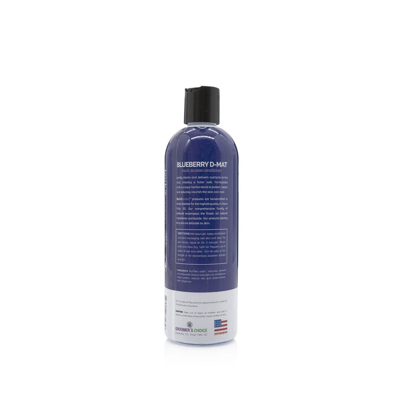 Bark2Basics Blueberry D-Mat Dog Conditioner, 16 oz - Natural Ingredients, Multi-Purpose, Static Eliminating, Loosens Tough Mats and Tangles, Aids in deShedding - BeesActive Australia