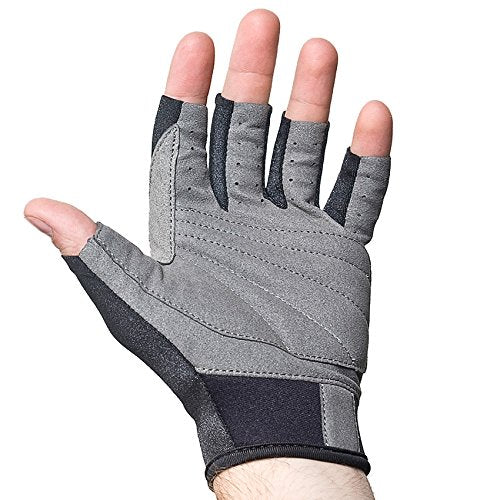 [AUSTRALIA] - NeoSport 3/4 Finger Neoprene Gloves, 1.5mm Unisex Design, Biking, Sailing, Black Large 