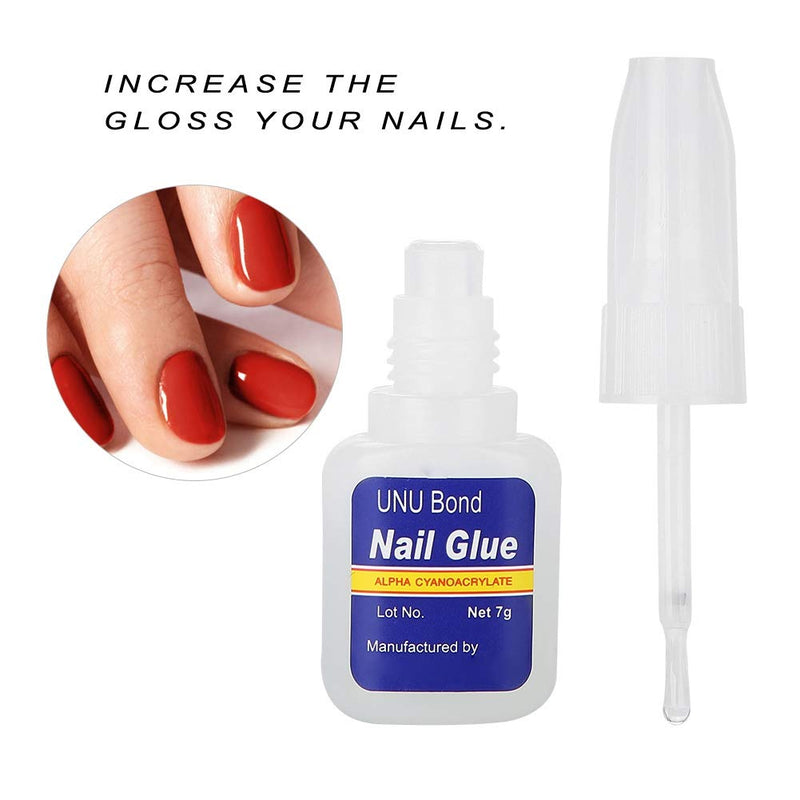 Nail Glue for Acrylic Nails,Strong Nail Glue Brush Applicator,Manicure Strong Glue,Adhesive Nails Soft and Not Damage Nail and Skin,Suitable for False Nails,Art, Diamond,Jewels, Free Small File 7g - BeesActive Australia