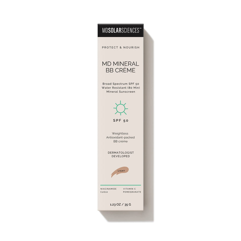 MDSolarSciences MD Crème Mineral Beauty Balm SPF 50, Oil-Free Tinted Matte BB Cream Perfects Skin & Provides Broad Spectrum UV Protection, 1.23 Oz Light/Medium - BeesActive Australia