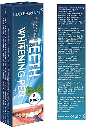 Teeth Whitening Pen,Teeth Whitening Gel,Teeth Whitening,Effectively Remove Tooth Stains,Beautiful White Smile,White Teeth for Fast Result,2pcs - BeesActive Australia