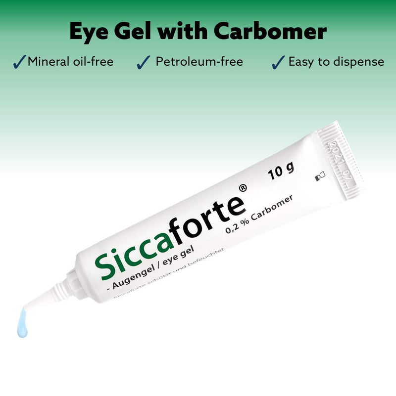 Siccaforte Eye Gel for Dry Eyes | Intensive Dry Eye Gel with Carbomer | Smooth, Moisturizing and Healing for Fresh Eyes | Soothes Irritated and Sore Eyes | Suitable for Day Time Use | Long Term Relief 0.35 Ounce (Pack of 1) - BeesActive Australia