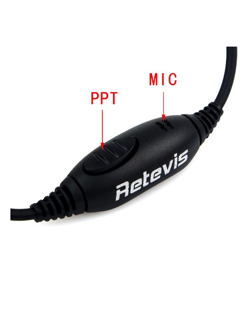 [AUSTRALIA] - Retevis 2 pin Two Way Radio Earpiece with Mic PTT 2 Way Radio earpiece for walkie Talkie Radio Noise Cancelling Headset for Retevis RT15 RT21 RT22 RT27 Baofeng UV-5R UV-82 Walkie Talkies (1 Pack) 