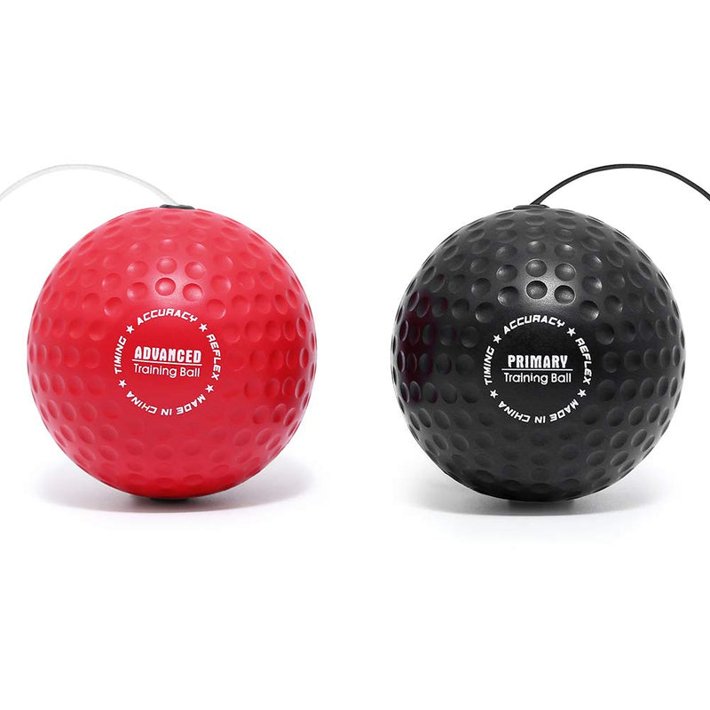 YMX Boxing Training Reflex Ball - Adjustable Elastic Head Band, Light Weight Soft Foam Balls - Improve Hand to Eye Coordination, Reaction Speed, Focus, Accuracy - Cardio Sports Exercise Equipment Black/Red - BeesActive Australia