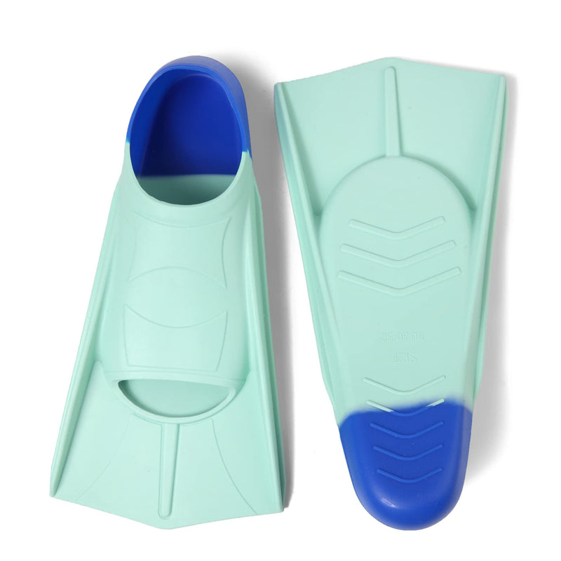 Fanwill Kids Swim Fins, Swim Training Fins for Snorkeling Swimming Diving, Floating Fins Comfortable Swim Flippers for Child Green&Blue Medium - BeesActive Australia